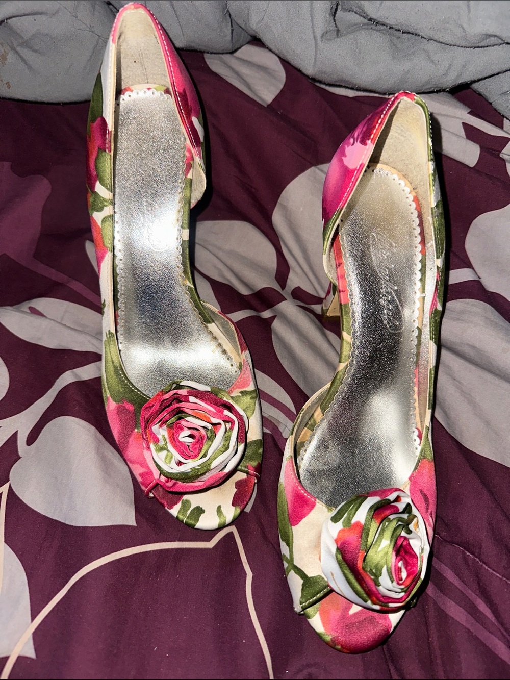 Floral Pink Rosette Women’s Pumps
